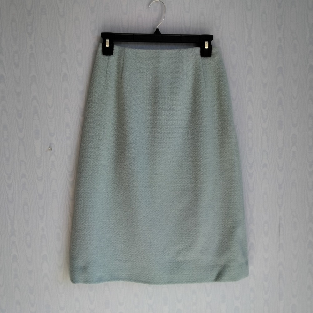 Vtg 1950s 25 Skirt Wool Lined A Line Jaeger London Secretary‎ Preppy Pastel Blue